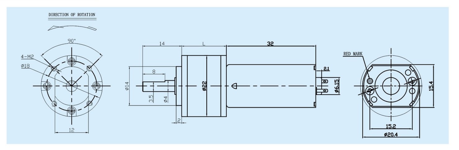 GBP22-180SH motor outline